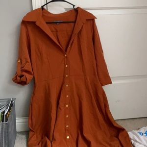 Burnt orange long dress with sash
